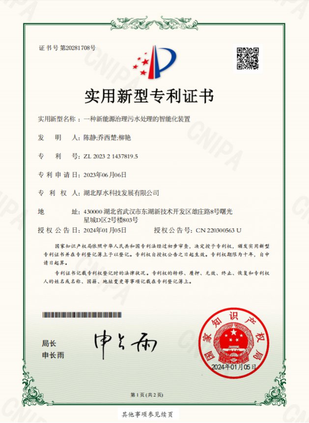 一种新能源治理污水处理的智能化装置