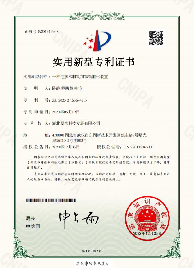 一种电解水制氢加氢智能化装置